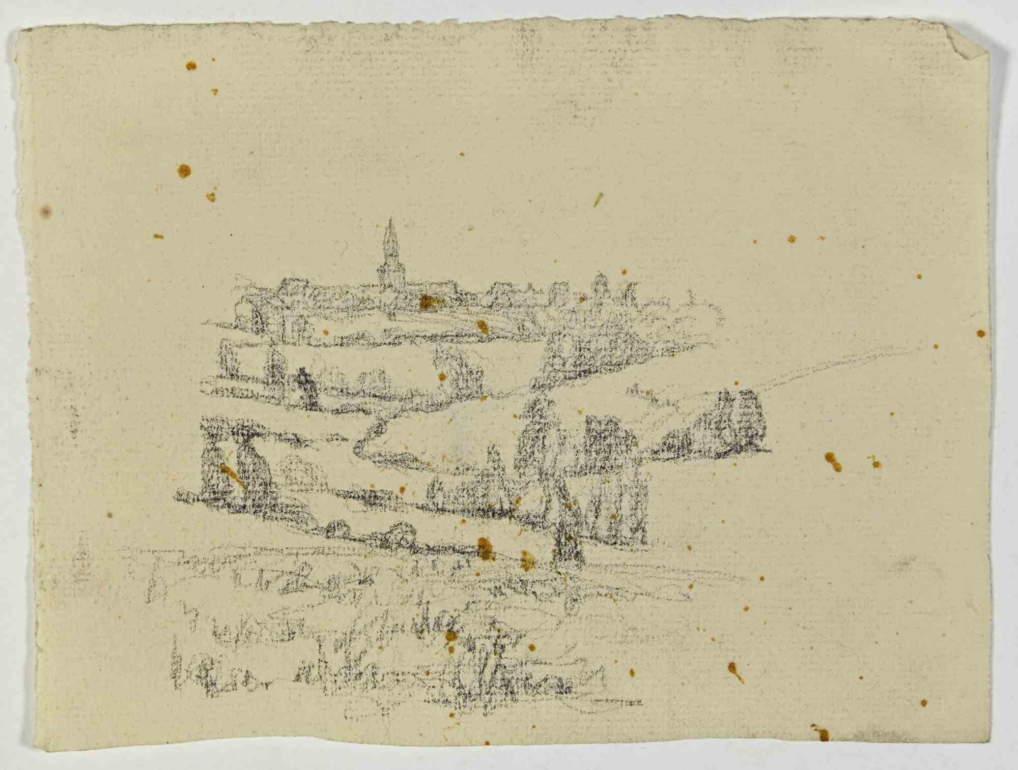 Landscape is a drawing realized by Joseph Colin in the Mid-20th Century.

Pencil on ivory-colored paper

Good conditions with slight foxing.

The artwork is realized through deft expressive strokes.