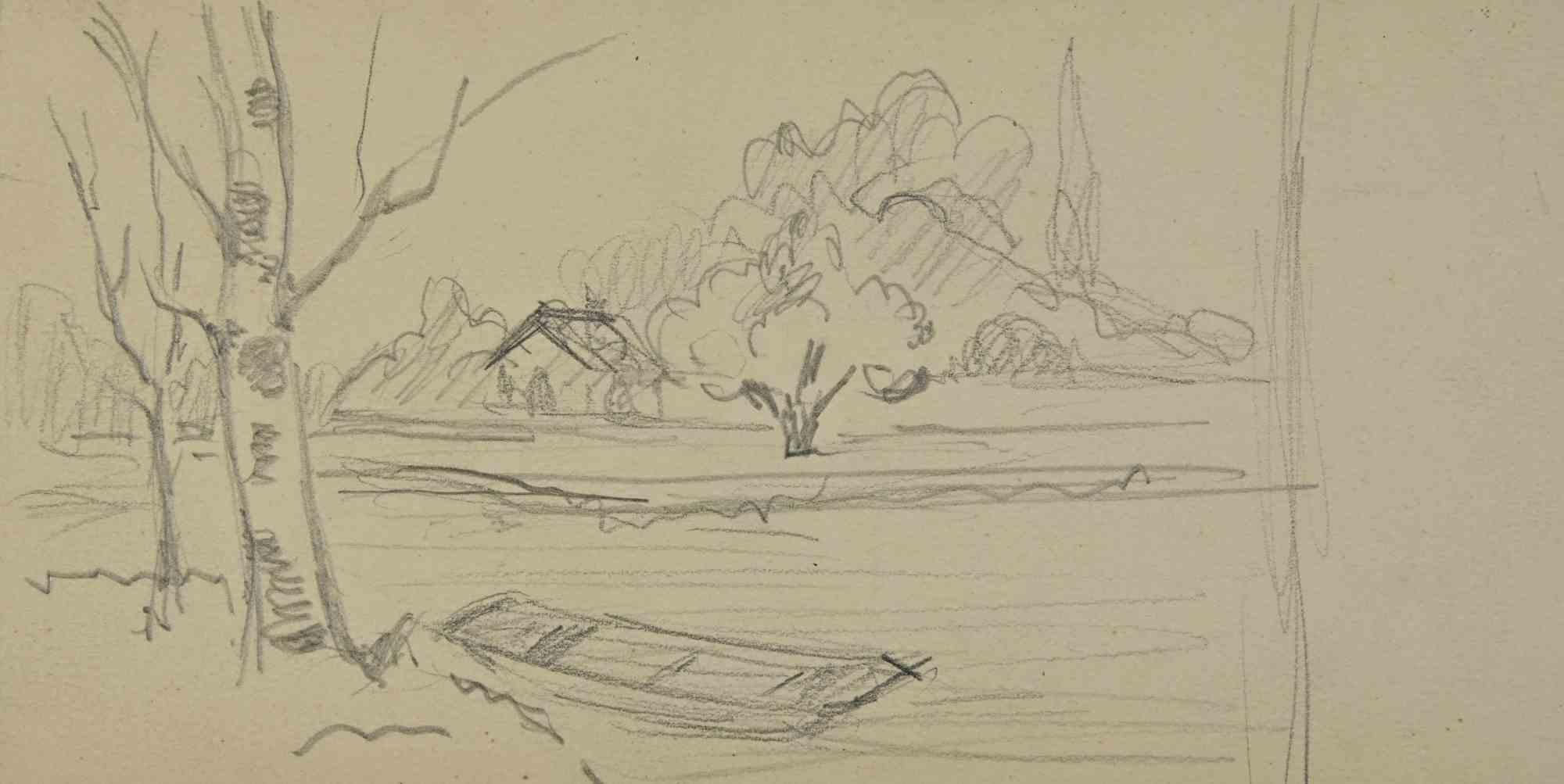 Paesaggio è un disegno realizzato da Joseph Colin a metà del XX secolo.

Matita su carta color avorio

Buone condizioni con leggero foxing.

L'opera d'arte è realizzata attraverso abili tratti espressivi.