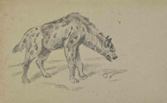 Hyena – Zeichnung von Joseph Alexander Colin – Mitte des 20. Jahrhunderts