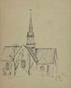 The Church - Dessin de Joseph Alexander Colin - Milieu du 20e siècle
