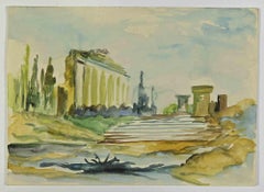 Ancient Ruins - Drawing by Marcel Guillard - Early 20th century