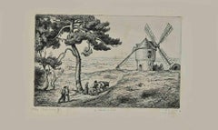 The Mill - Drawing by André Meaux de Saint Marc - Mid-20th Century