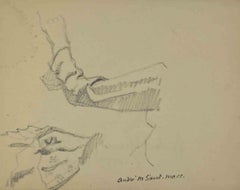 Hands - Drawing by André Meaux de Saint Marc - Mid-20th Century