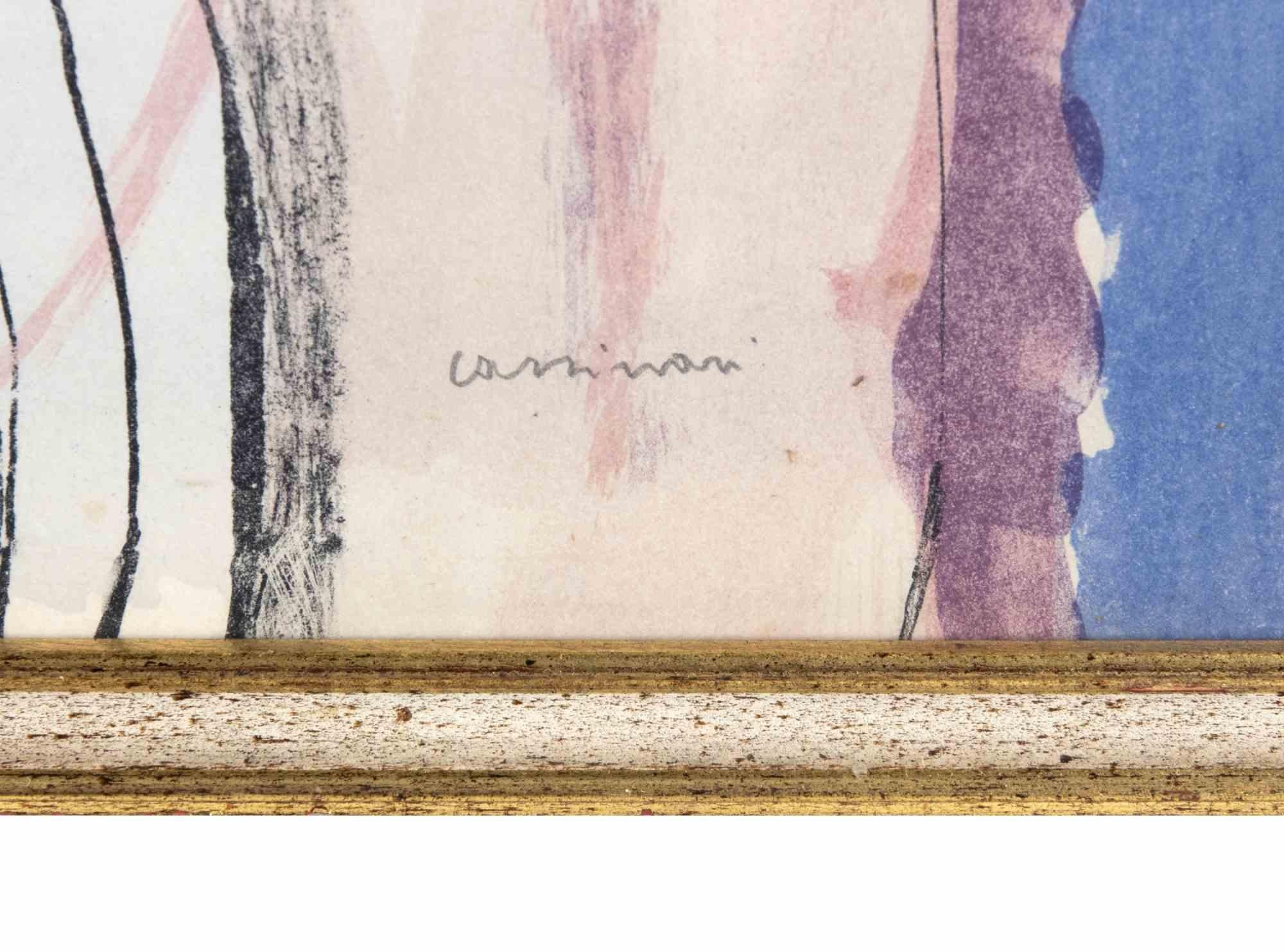 Female Portrait - Drawing by Bruno Cassinari - 1970s For Sale 2