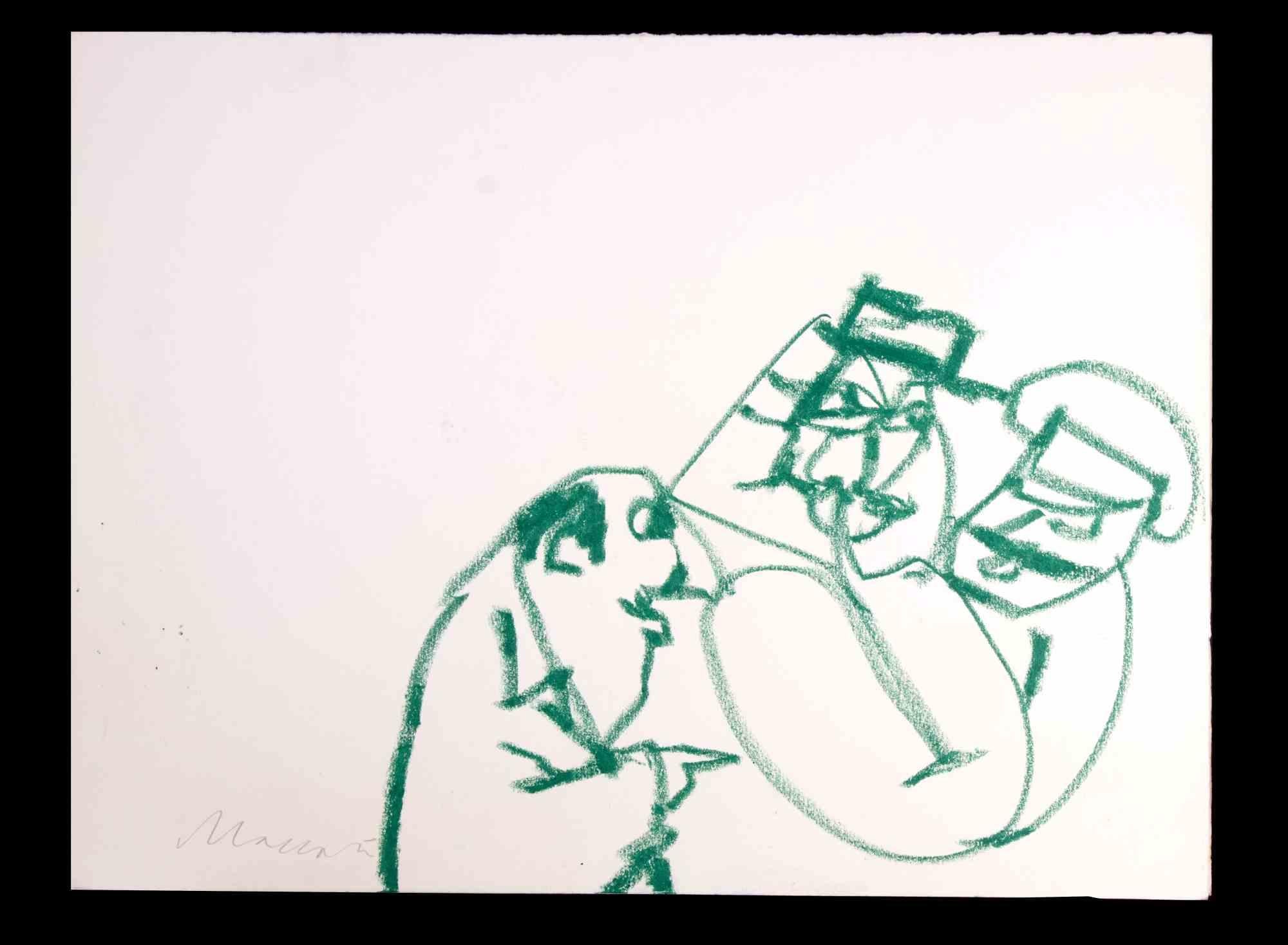 Horse Riding - Drawing by Mino Maccari - Mid-20th Century For Sale 1