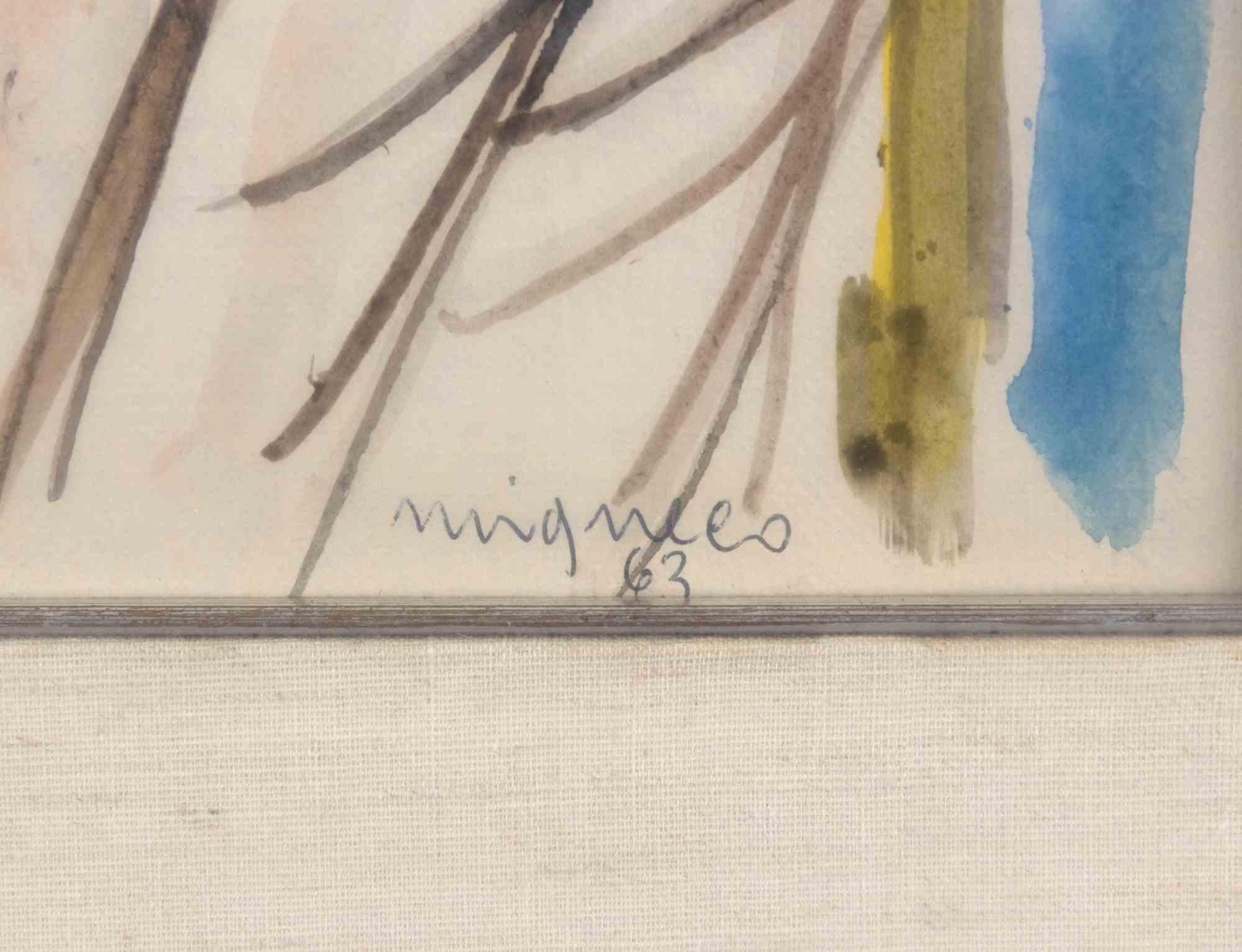 Portrait - Drawing by Giuseppe Migneco - 1963 For Sale 1