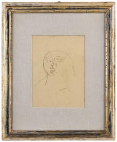 Head - Drawing by Massimo Campigli - mid-20th Century