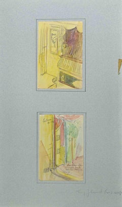 The Room - Drawing by Tony Johannot - Mid-20th Century