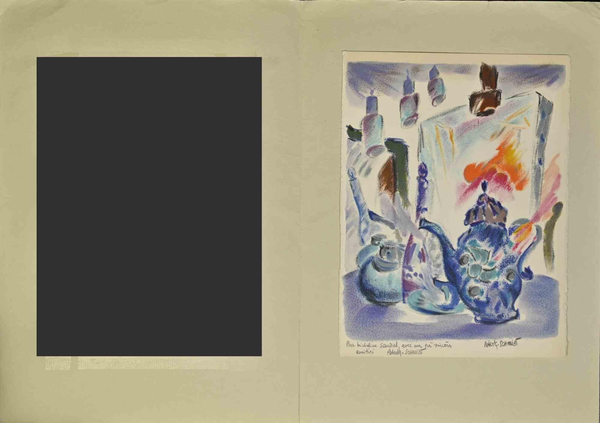 Composición - Dibujo de Robert Schmidt - Mediados del siglo XX en venta 1