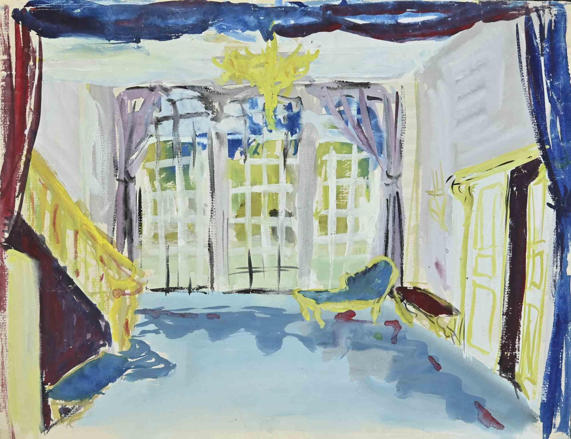 Hall ist eine Zeichnung von Alexandre Berlant aus der Mitte des 20. Jahrhunderts.

Tempera und Aquarell auf Papier.

Guter Zustand mit leichten Stockflecken.

Das Kunstwerk wird durch geschickte ausdrucksstarke Striche realisiert.