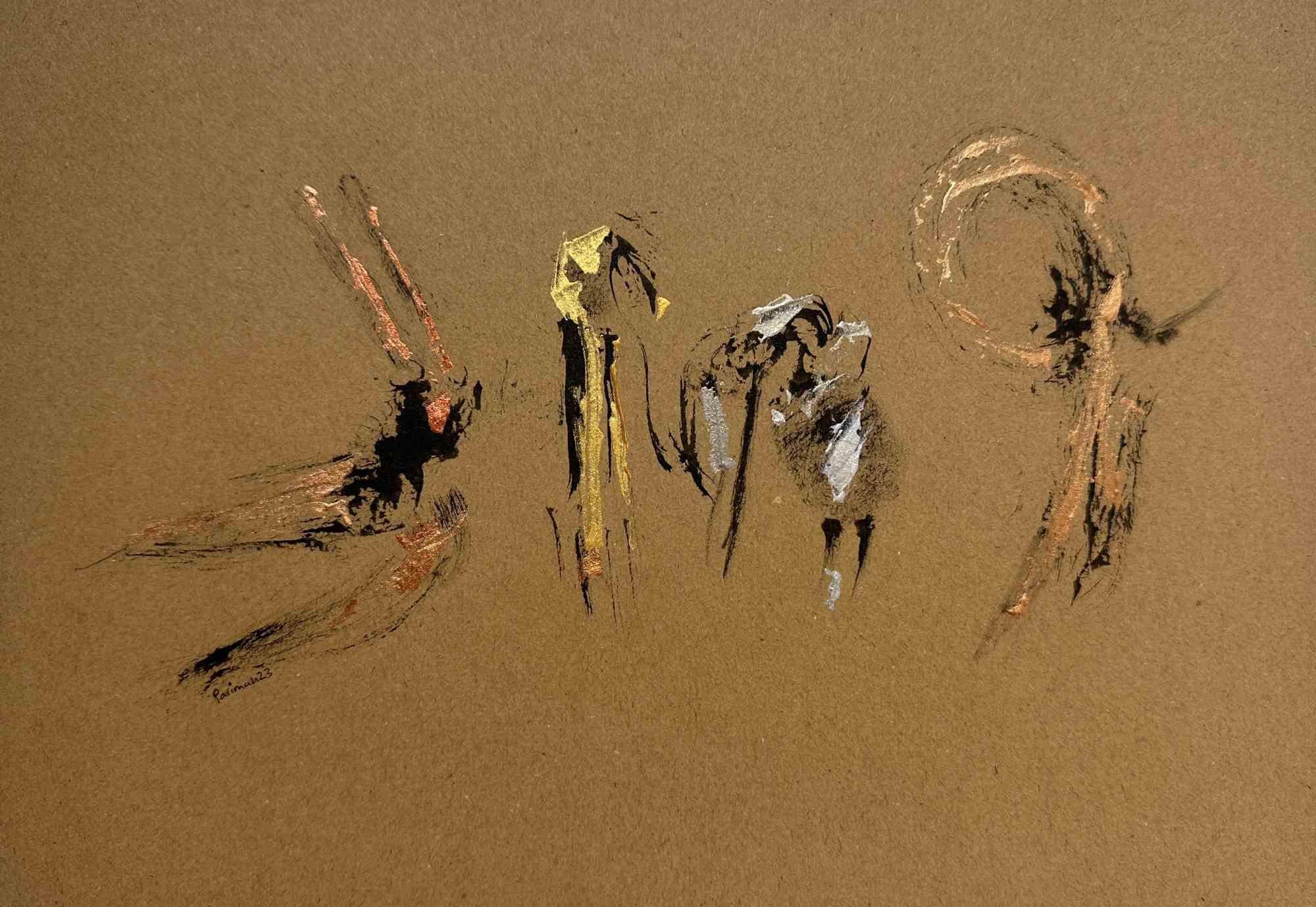 Das Lied von Feuer und Freiheit wird von der iranischen Malerin und Dichterin Parimah Avani im Jahr 2023 realisiert.

Sumi, persische Tinte und Acryl auf Kraftpapier.

Handsigniert und datiert.

Ausgezeichnete Bedingungen.

Aus der Serie
