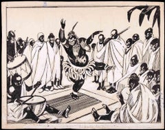 Singe dansant - Dessin de Gabriele Galantara - Début du 20e siècle