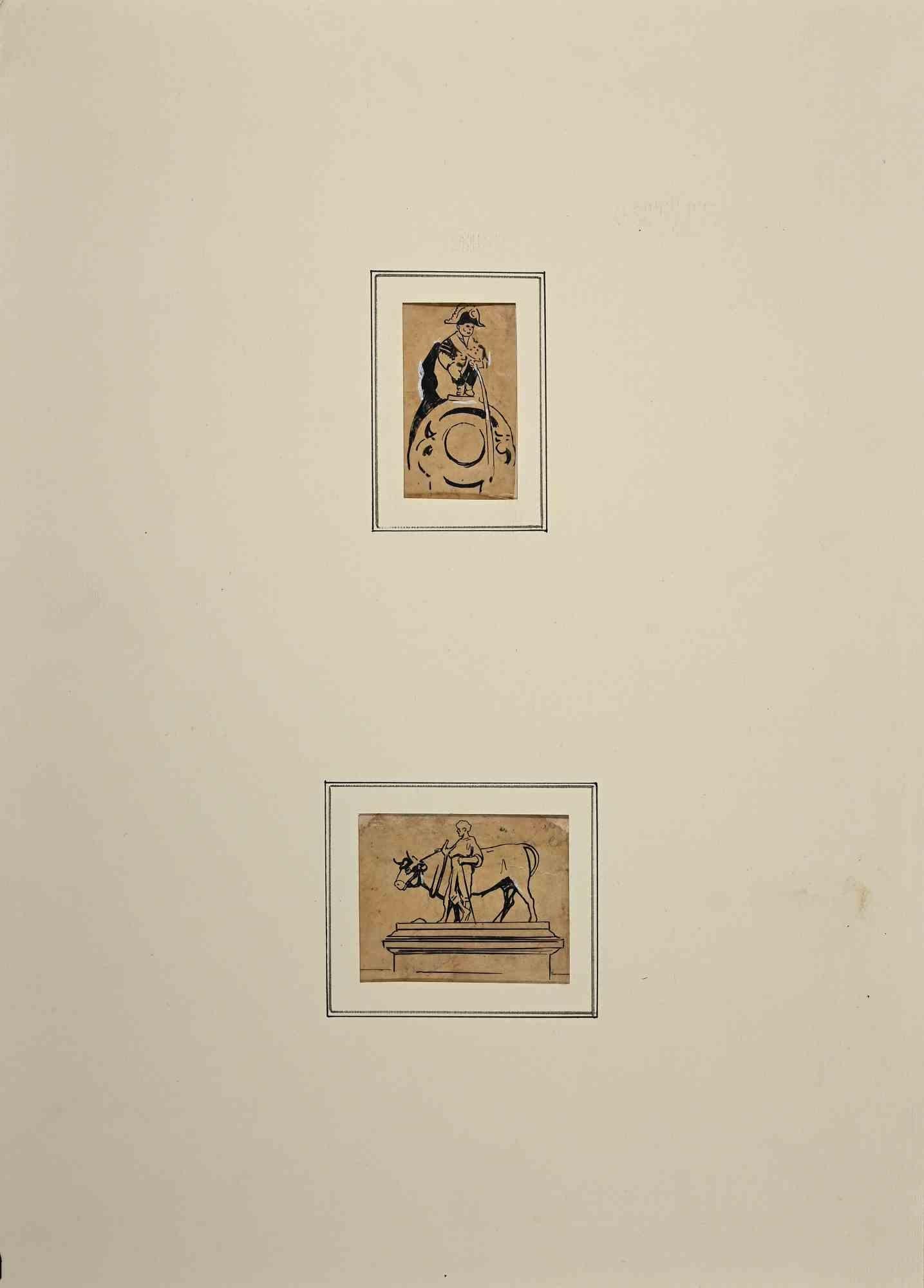 Men of Power - Drawing by Gabriele Galantara - Early 20th Century
