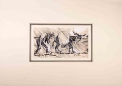 Man and Donkey - Drawing by Gabriele Galantara - Early 20th Century