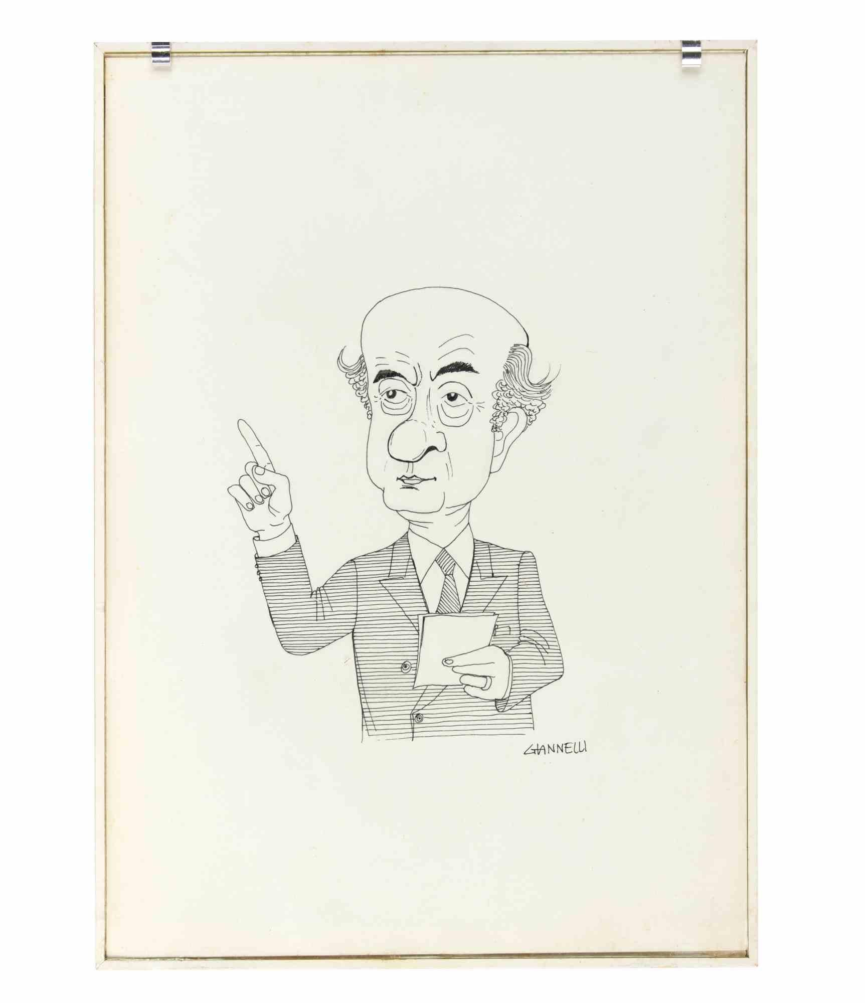 Caricatura de Ciriaco De Mita - Dibujo de Emilio Giannelli - Años 80 en venta 1