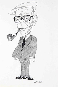 Caricatura di Sandro Pertini - Disegno di Emilio!