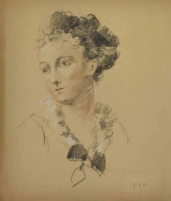 Profilo di donna - Disegno di R.X. Frinet - Fine del XIX secolo
