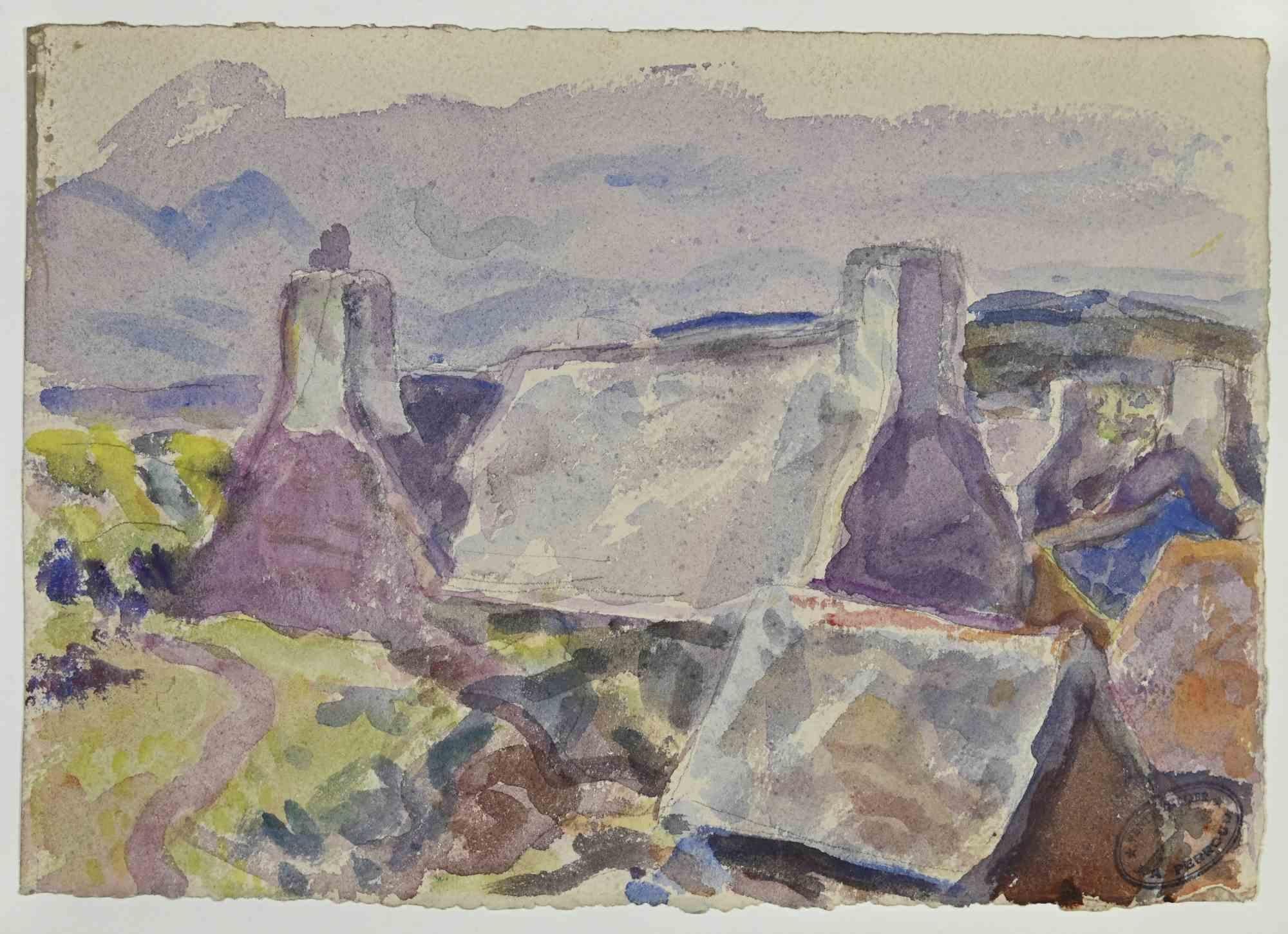 Landscape is a drawing realized by Juan André Perroud in the mid-20th century.

Watercolor on paper.

Stamped on the lower right.

Good conditions.

The artwork is realized through beautiful and delicate strokes by mastery.