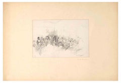 Party – Zeichnung von F.-A. Houbron – 19. Jahrhundert
