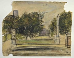 The Garden – Zeichnung – Zeichnung – frühes 20. Jahrhundert