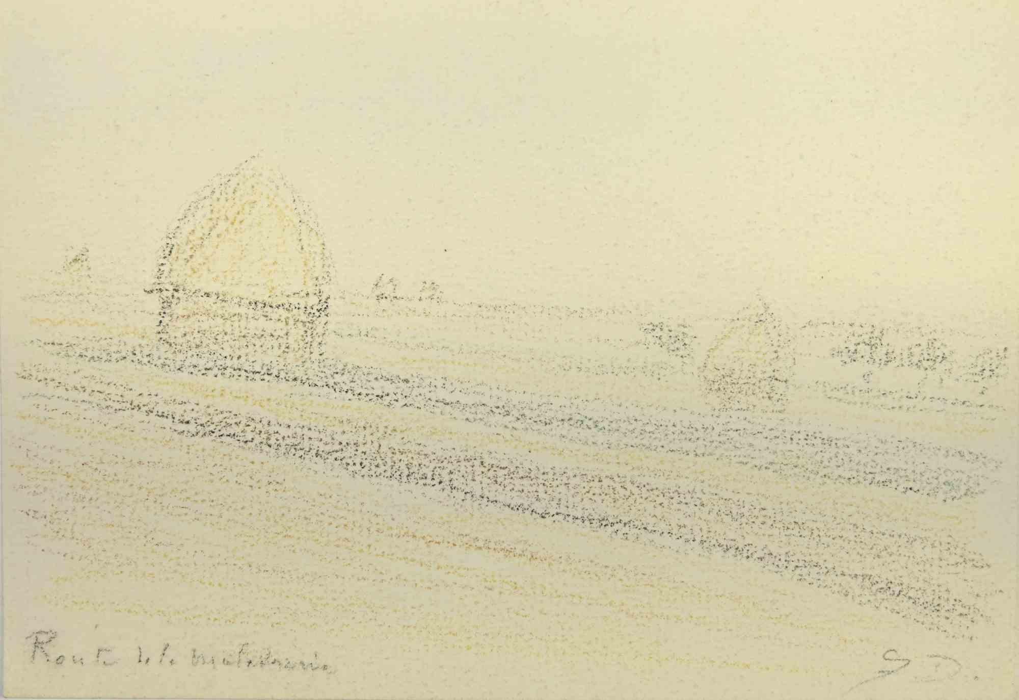 The Village is a drawing on paper realized by Edmond Dua (1865- ? ) in the early 20th Century.

Pastel on paper.

Monogrammed in pencil on lower.

Titled on the lower.

Good condition with slight foxing.