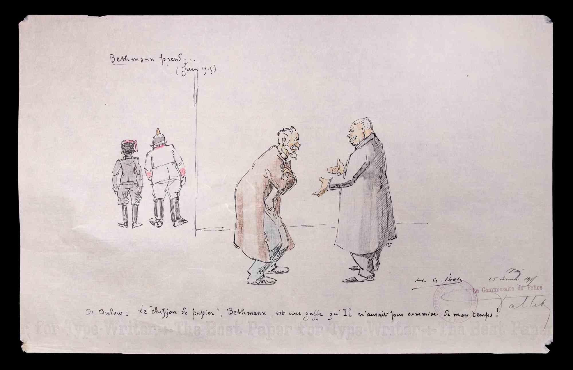 Sketch is a China Ink and watercolor Drawing realized by Henry Gabriel Ibels in 1919.

Good condition on a yellowed paper.

Hand-signed, dated on the lower right corner.

Henri-Gabriel Ibels (30 November 1867 – February 1936) was a French
