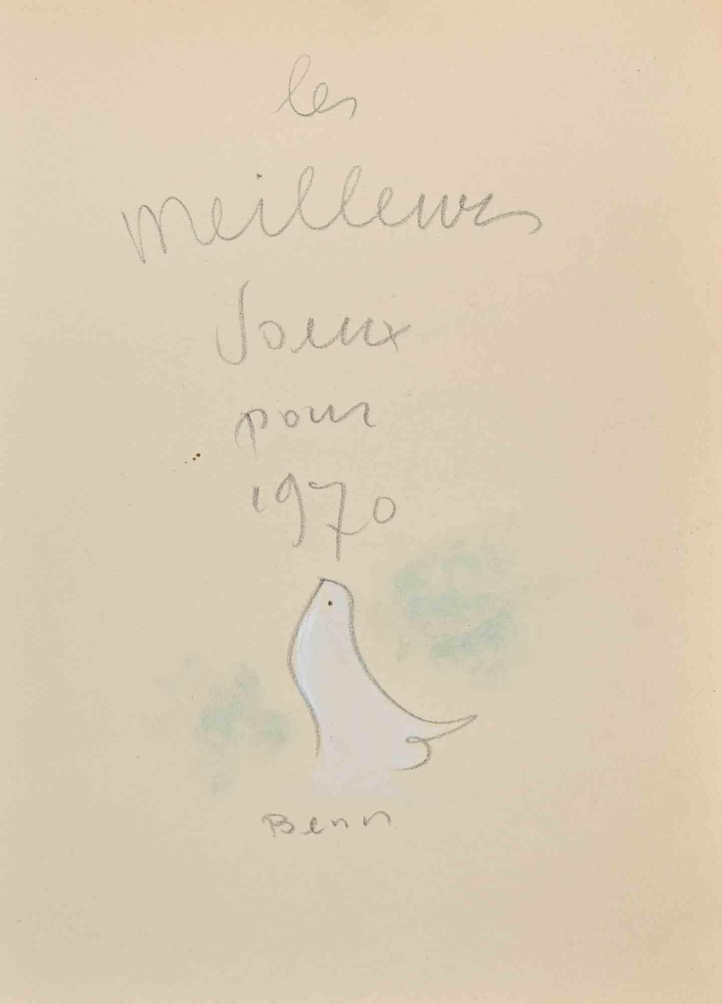 Bird - Drawing by Benn - 1970s