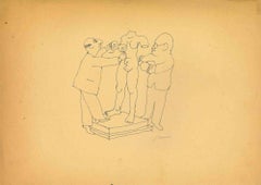 Statue mobile dessinée par Mino Maccari, milieu du 20e siècle