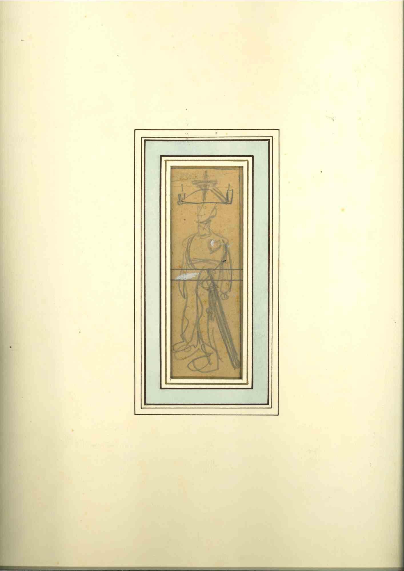 Figure of Official - Drawing by Gabriele Galantara - Early 20th Century