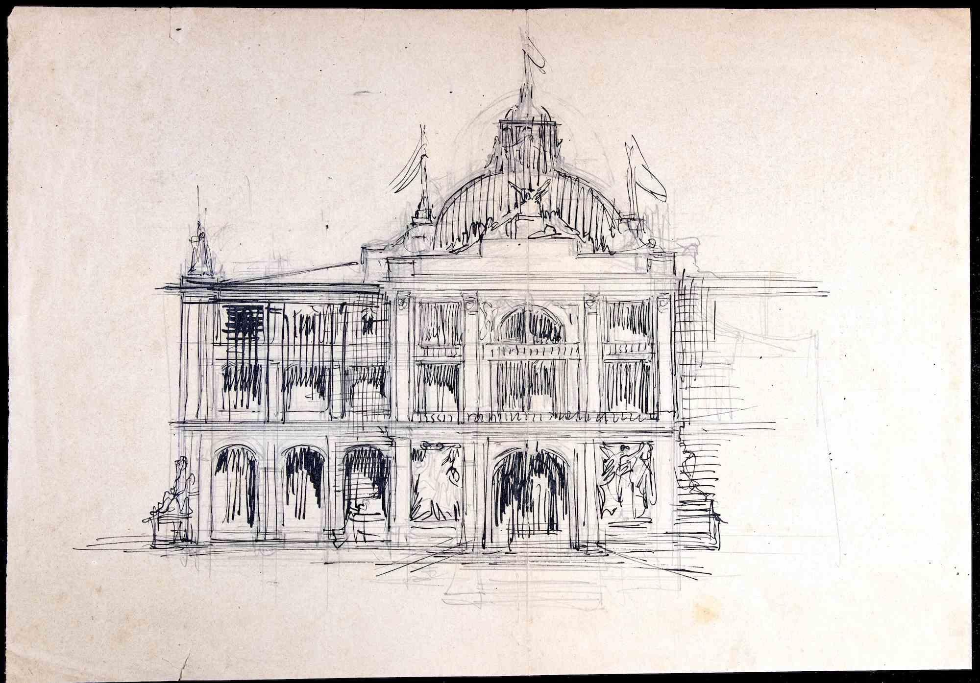The Palace - Drawing by Gabriele Galantara - Early 20th Century