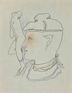 Hombre - Litografía de Jean Cocteau - Años 30
