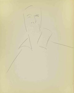 BUNDLE of 6 Sketch for a Portrait - Drawing by Flor David - Mid 20th