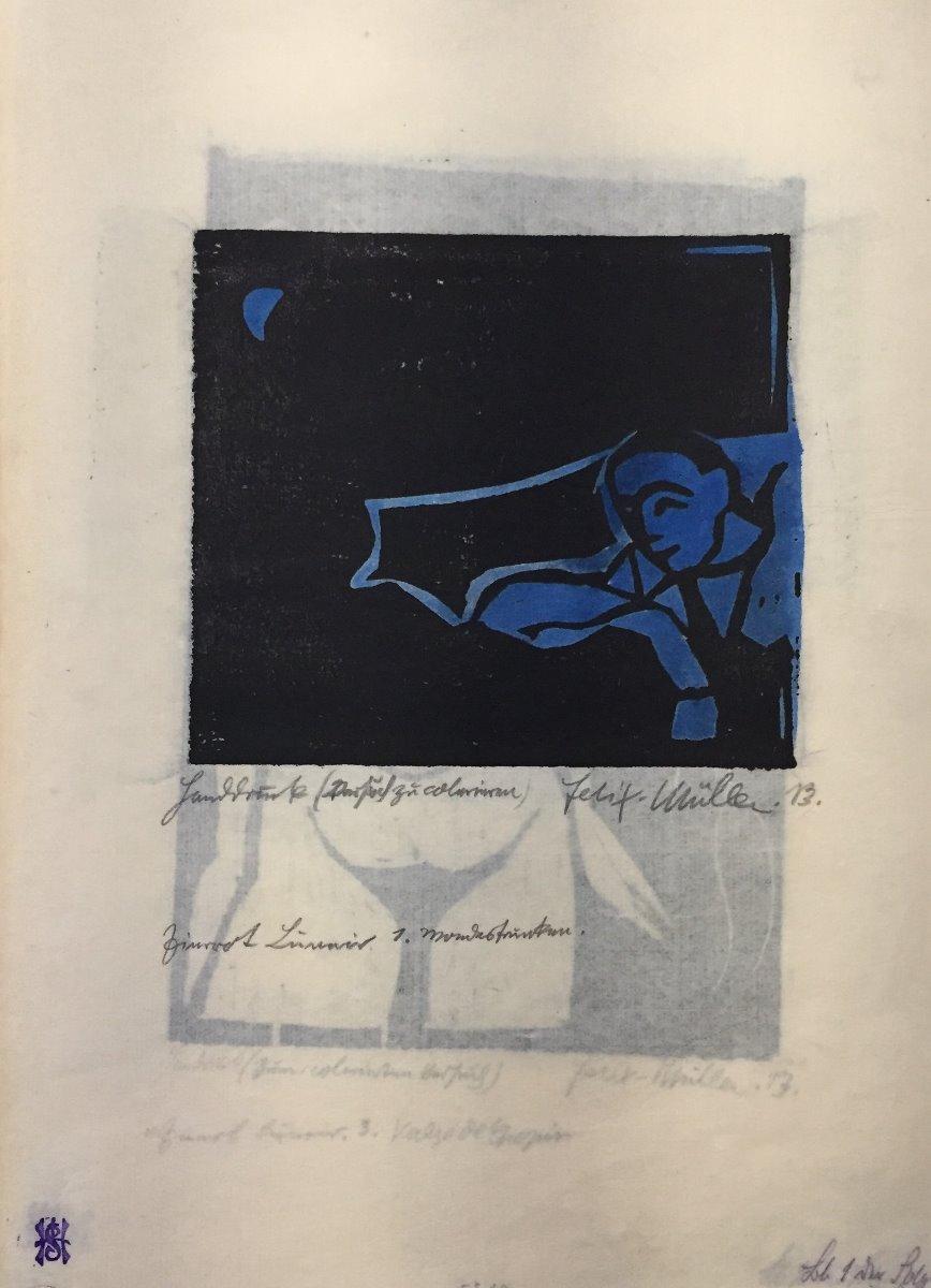 Lieder des Pierrot Lunaire - Woodcuts by Conrad Felixmüller - 1910s For Sale 1