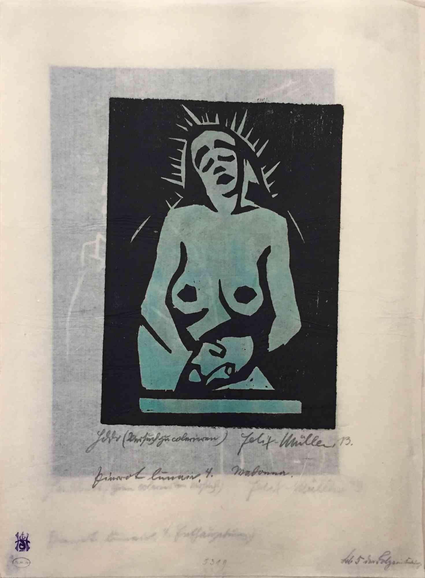 Lieder des Pierrot Lunaire - Woodcuts by Conrad Felixmüller - 1910s For Sale 9