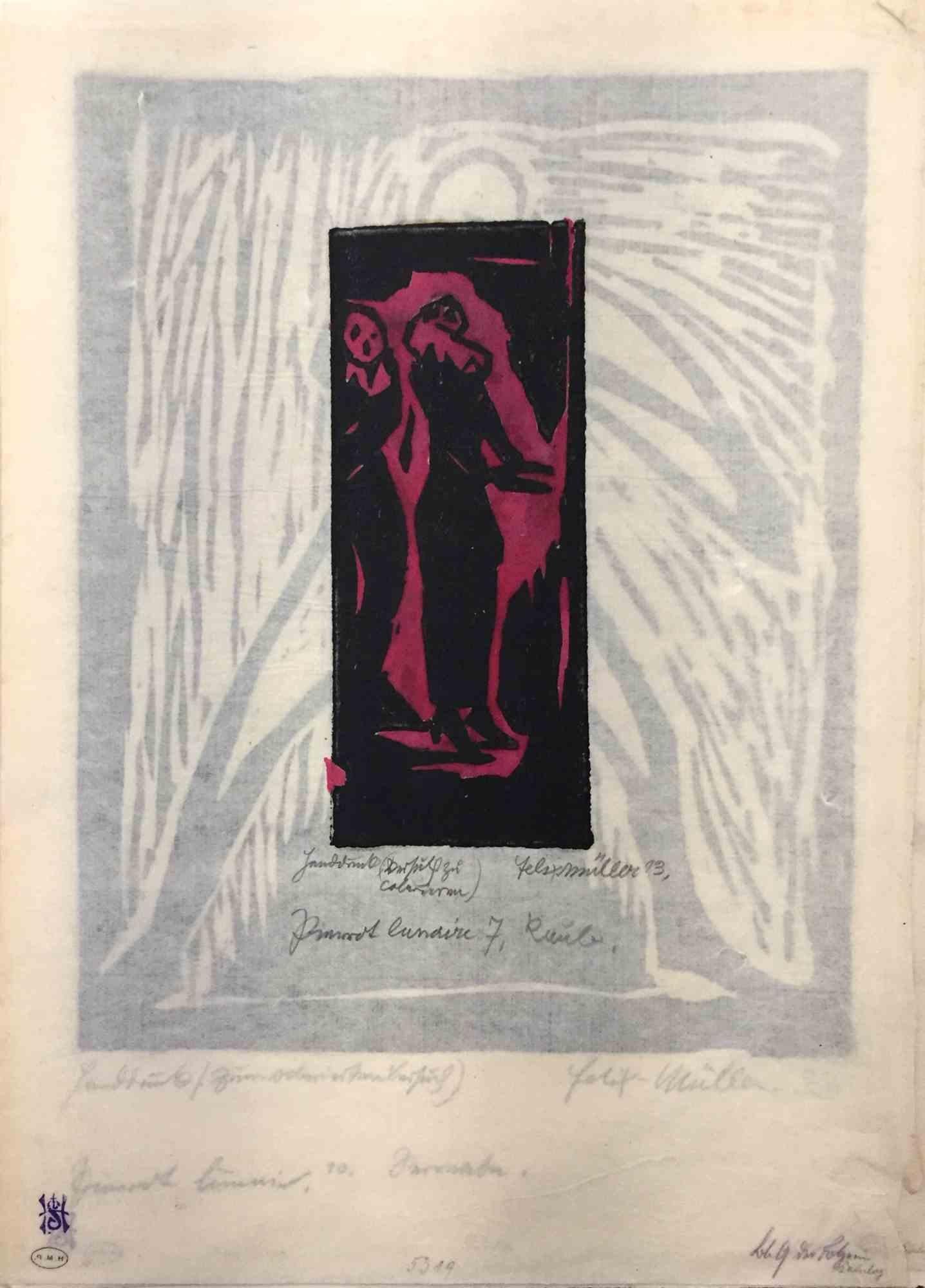 Lieder des Pierrot Lunaire - Woodcuts by Conrad Felixmüller - 1910s For Sale 10