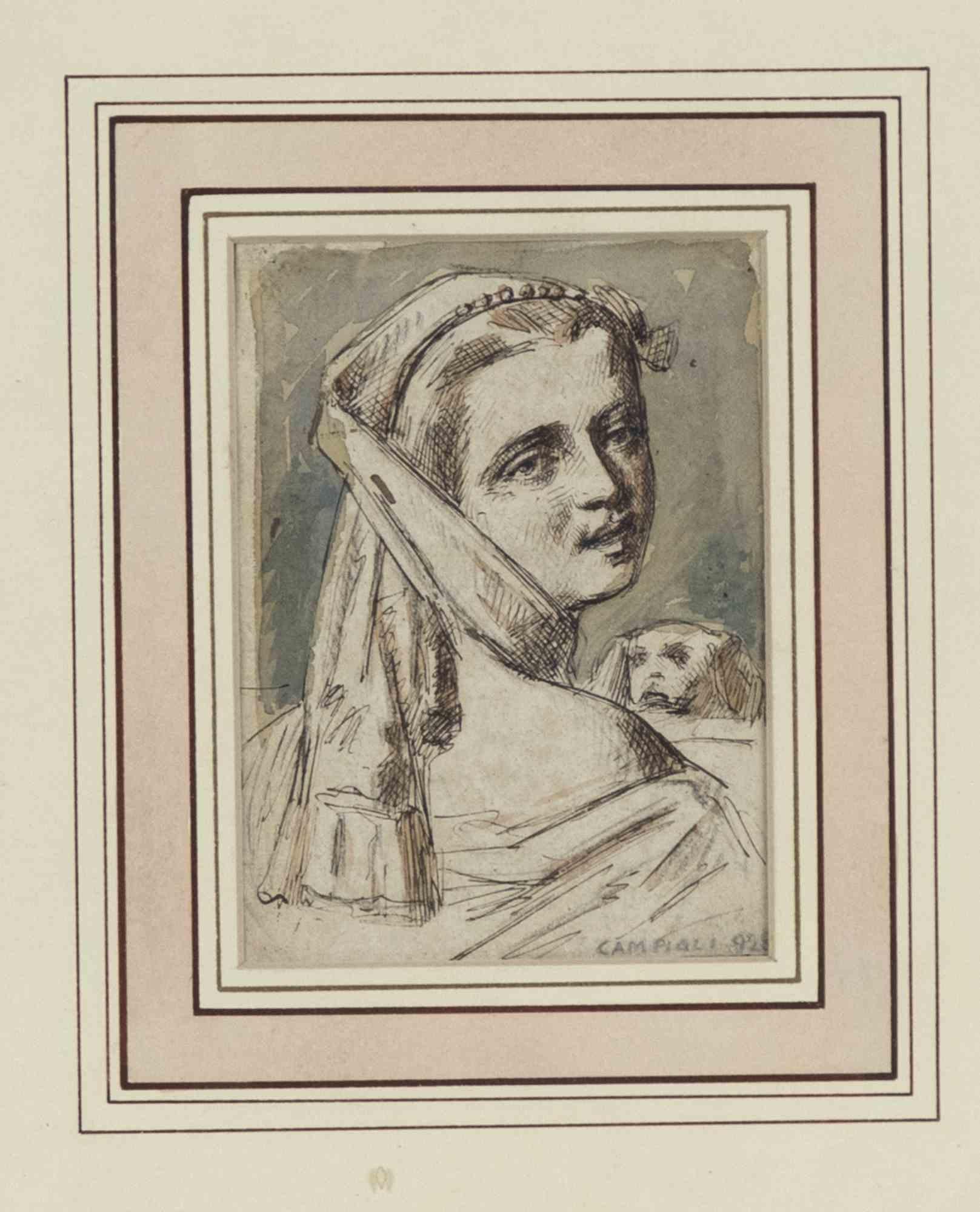 tinta y acuarela sobre papel.

Prov. Locarno, Colección Nesto Jacometti; Centro de Arte de Roma.

Exposiciones:

- Pescara, 2002

Ref. Cat. Raisonné, Electa Editore, Milán 2023, n. 28/021, p. 426