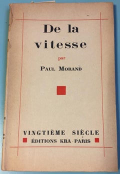 De la Vitesse - Rare Book Illustrated by Paul Morand - 1929