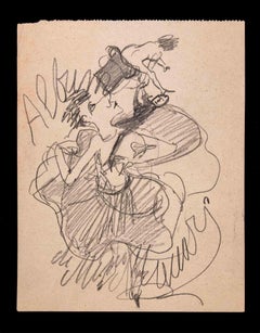 The German in the Brewery - Drawing by Mino Maccari - 1950s