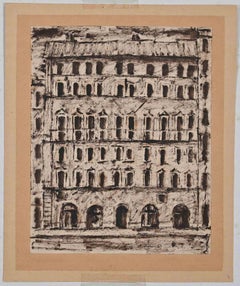 Buildings - Tempera by Arturo Peyrot - 1943