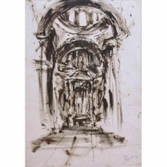 Interno di Chiesa - Témpera de Arturo Peyrot - 1943