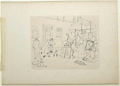 Un mercado - Dibujo de Katerina Wilczynski - 1953 ca