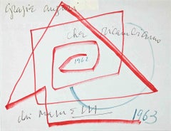 1963 Saludos - Dibujo de Alberto Magnelli - 1962