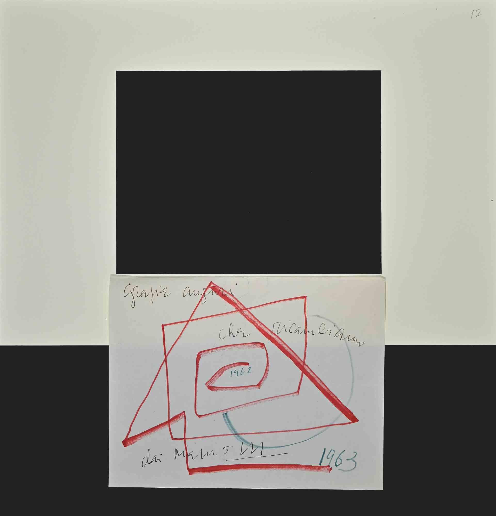 1963 Greetings - Dessin d'Alberto Magnelli - 1962 en vente 3