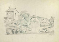 The Old Bridge - Dessin d'Eugène Pons - Début du 20e siècle
