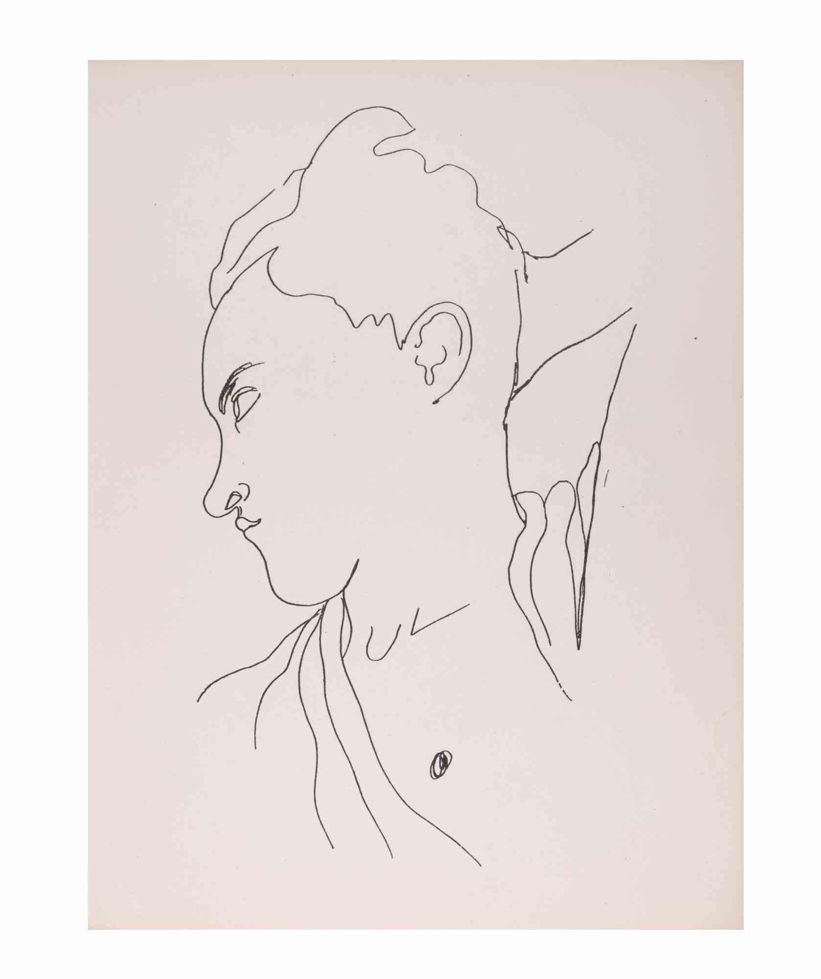 Portrait de Jean Desbordes - Lithographie de Jean Cocteau - 1929 en vente 1