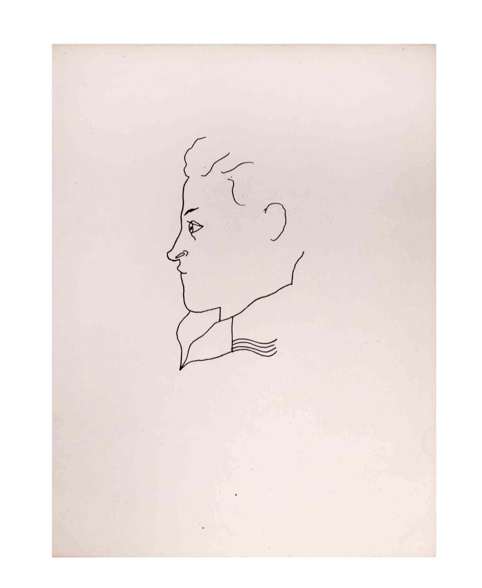 Retrato de Jean Desbordes - Litografía de Jean Cocteau - 1929 en venta 1