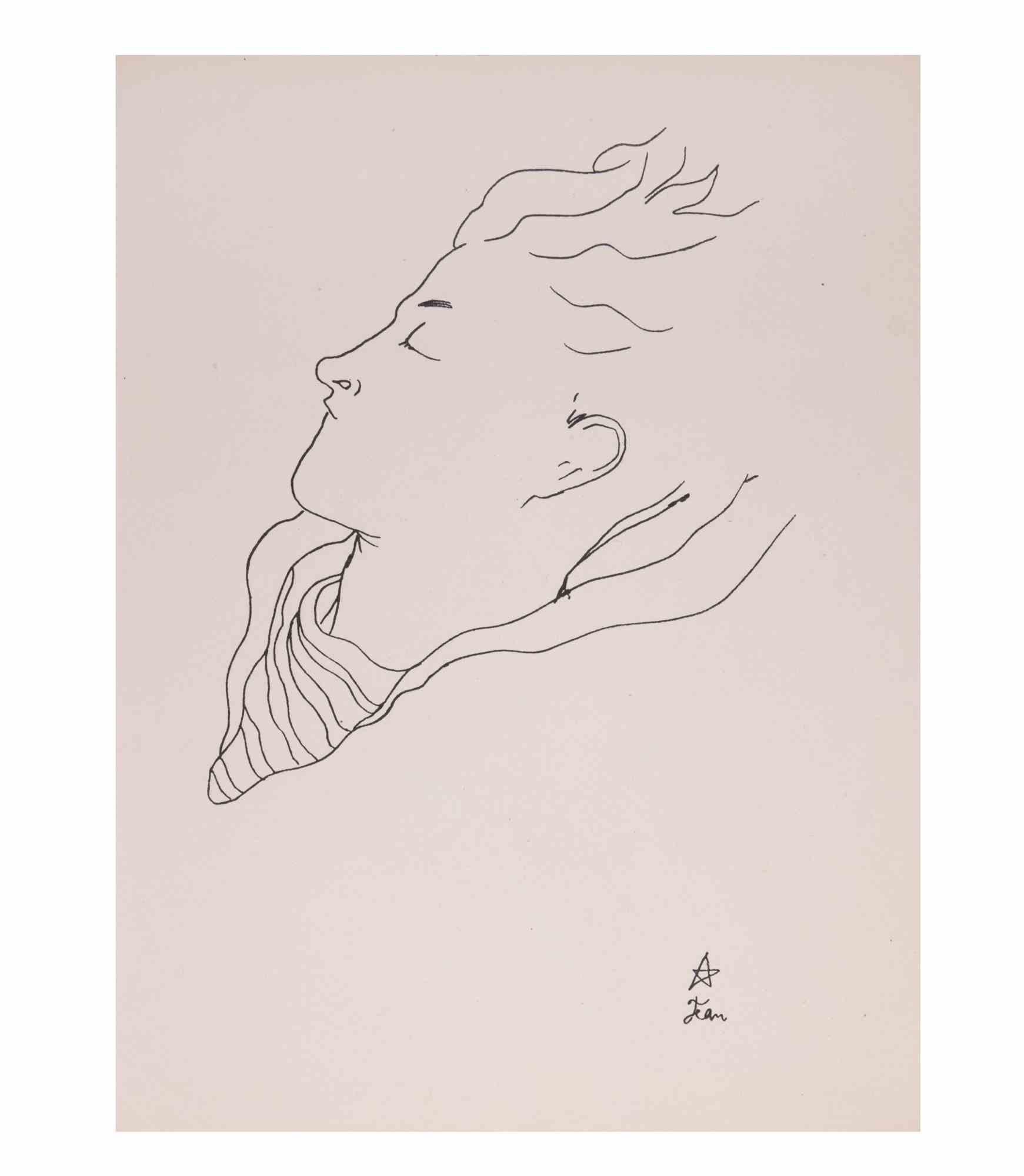 Ritratto di Jean Desbordes - Litografia di Jean Cocteau - 1929 in vendita 1