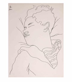 Portrait de Jean Desbordes - Lithograph by Jean Cocteau - 1929