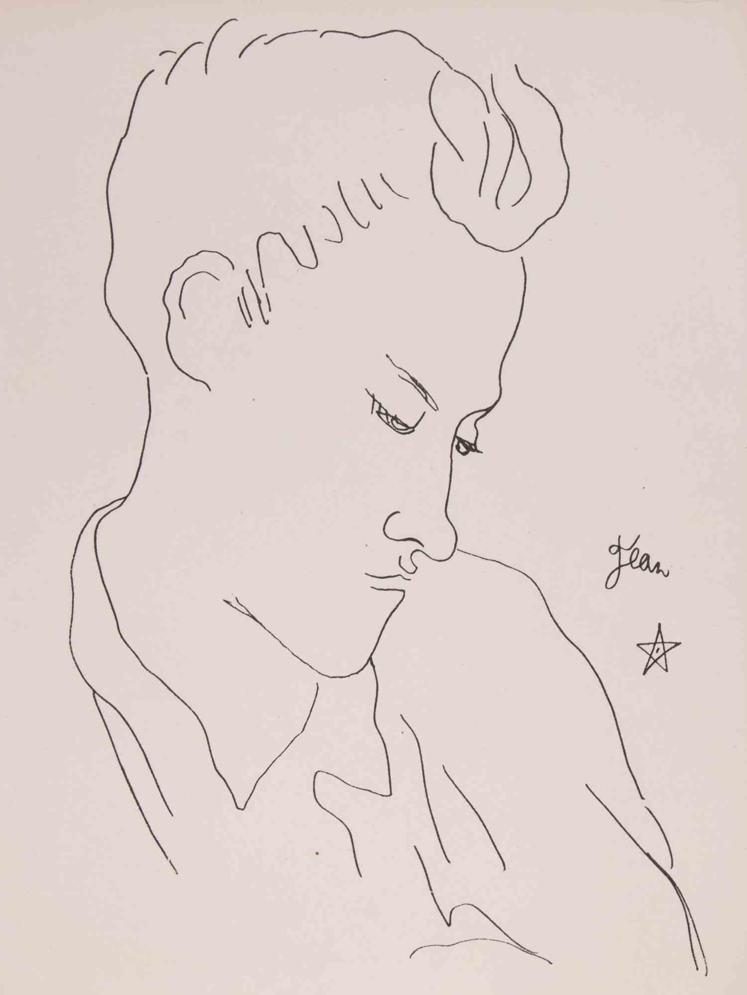 Litografía sobre vélin pur fil des Papeteries du Marais, realizada por Cocteau en 1929.

Pertenece al conjunto "25 Dessins d'Un Dormeur", publicado por H. L. Mermod, Lausana.

Edición de 213, sin numerar y firmada en la plancha.

Excelente estado.
