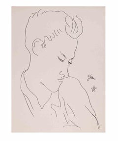 Ritratto di Jean Desbordes - Litografia di Jean Cocteau - 1929